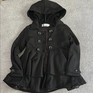 Black Hooded Peacoat